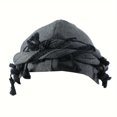 thumbnail image 1 of Vintage Twist Turban Head Wraps for Men Stretch Modal And Satin Turban Scarf Tie for Hair Drawstring Closure, and Machine Washab Grey, 1 of 6