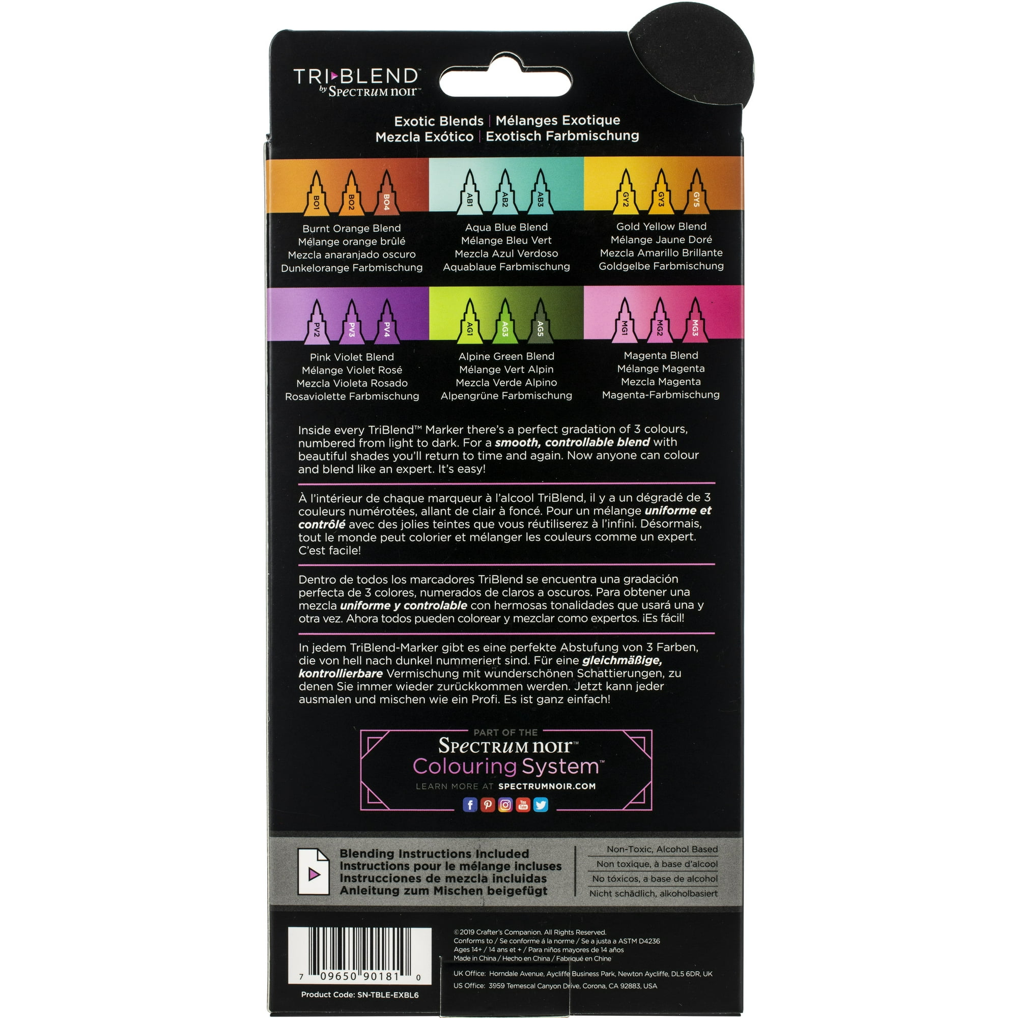 Spectrum Noir Triblend Markers 6/Pkg-Exotic Blends
