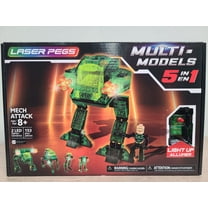 Laser Pegs Multi Models 5 in 1 Building Toy with LED Light up Bricks Mech Attack 153pcs