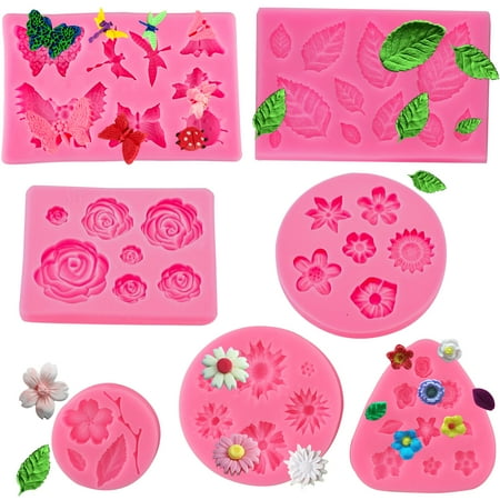 Winerming Silicone Mould for Flower and Butterfly Candy - for Cake Decoration,Chocolate Fudge, Polymer Clay