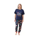 thumbnail image 2 of Pisexur Pyjamas de Noël pour la Famille Mode Imprimé Manches Courtes Col Rond Tee Tops Pantalons Assortis Pyjamas de Noël pour Hommes/femmes/enfants, 2 of 6