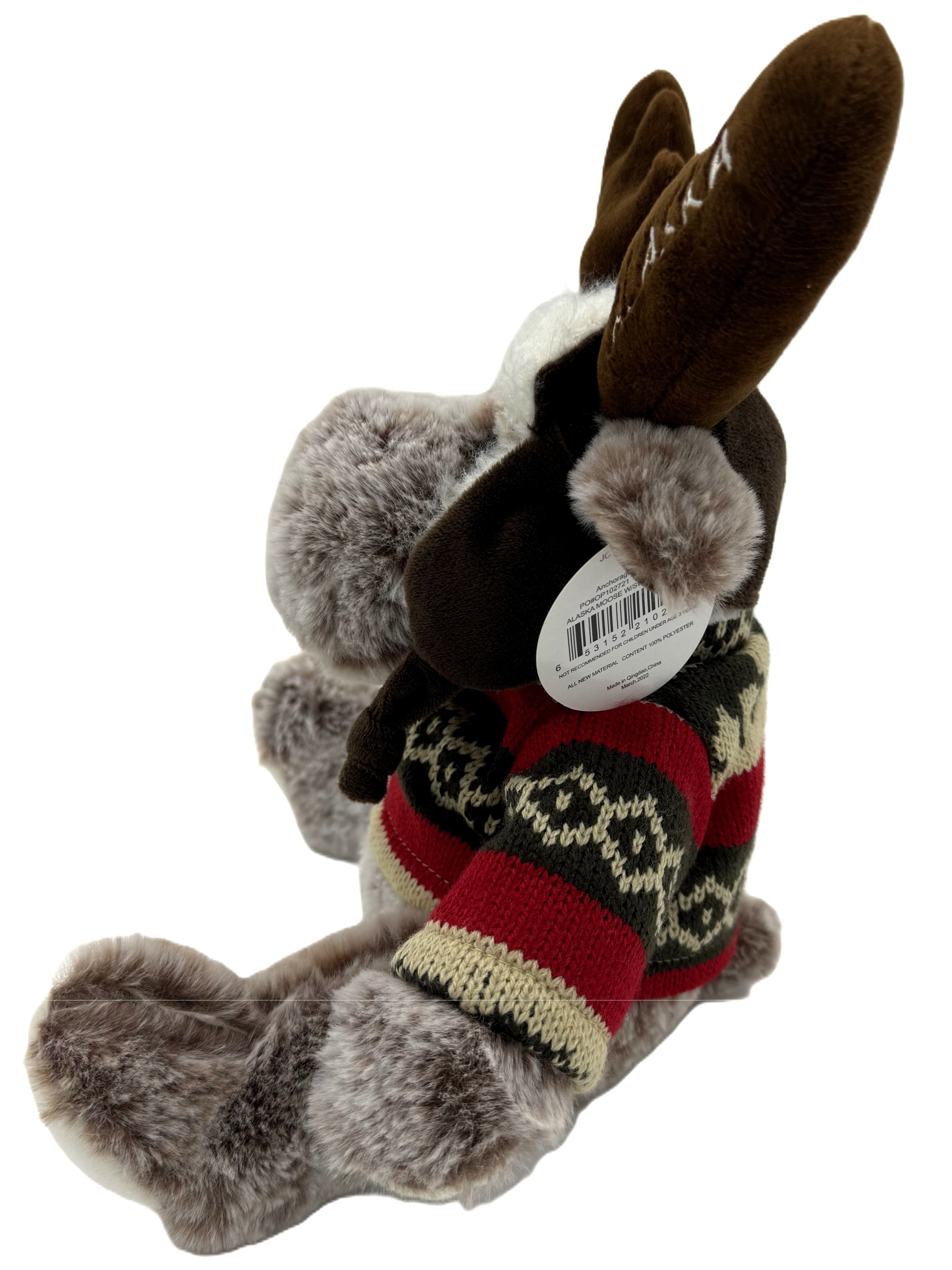 Alaskagift Moose With Sweater 9 Inch