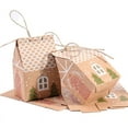 thumbnail image 1 of 50 Piezas Papel Kraft Forma de Casa con Cuerda Bolsa de Dulces Bolsa de Regalo Caja de Embalaje de Galletas Colgante de Navidad DecoracióN de Fiesta, 1 of 5