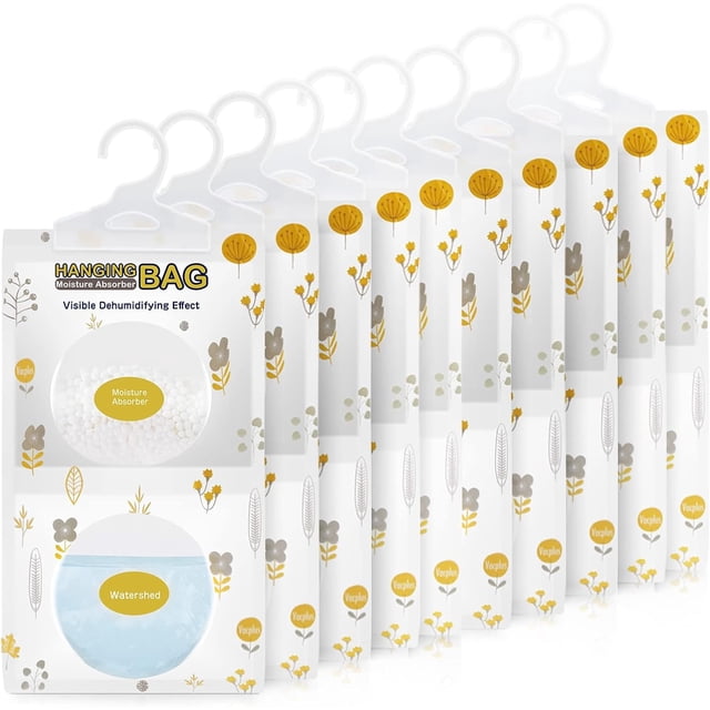 Vacplus Absorbedores de humedad para colgar en el armario, bolsas deshumidificadoras, paquetes de humedad, deshumidificadores desecantes para armario y eliminador de olores con sin fragancia para aire