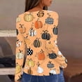 thumbnail image 4 of IYYVV Womens Halloween Shirts Long Sleeve Crewneck Casual Dressy Tops Funny Ghost Pumpkin Graphic Halloween Fall Fashion Top Orange L, 4 of 7