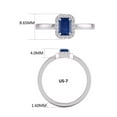 thumbnail image 4 of TimeLe$$ Classics Round and Emerald Cut Natural Sapphire Gemstone Ring in 14K White Gold (Size: 7), 4 of 6