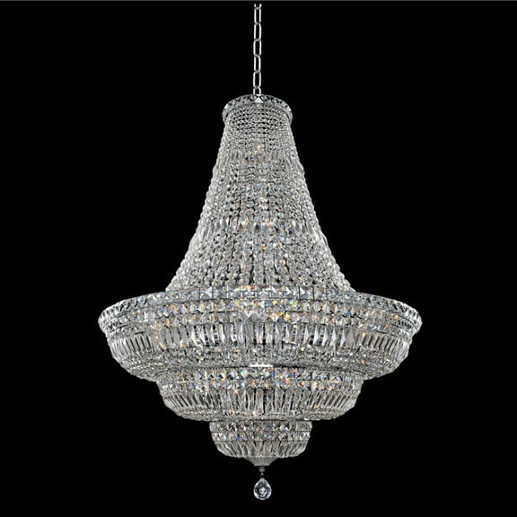 020271-010-FR001-Allegri Lighting-Betti - Thirty-Three Light Round Pendant   Chrome Finish with Firenze Clear Crystal