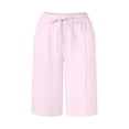 thumbnail image 4 of JIAYUE Women's Pants Solid Color Knee Length Fashion Straight Leg High Waist Sports Loose Trendy Female Sweatpants Solid Color, 4 of 5