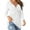 White, variant on Women Long Sleeve Slim Fit V-neck Solid Color Knot Shirt Tops