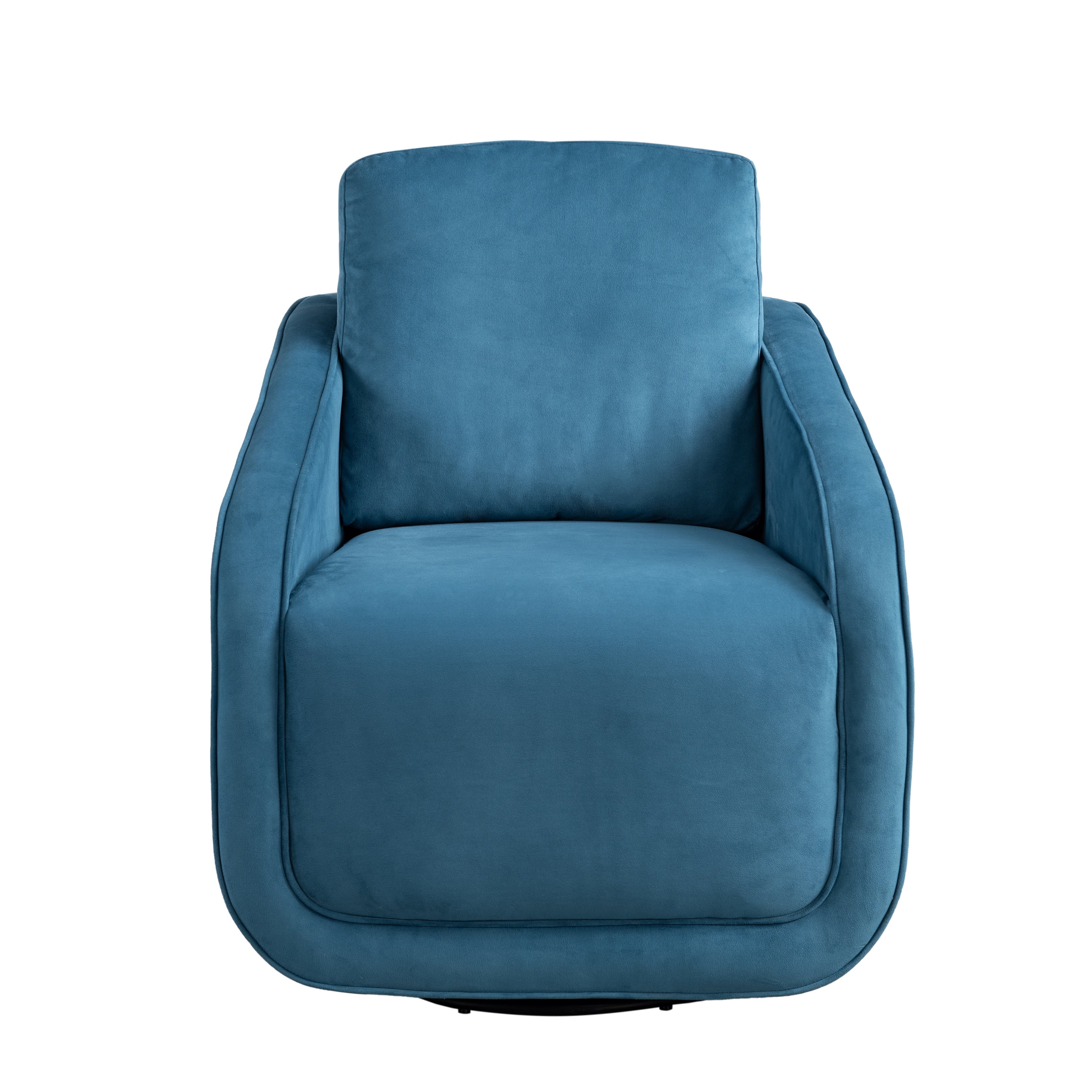Studio Living Lychford Boho Swivel Accent Chair, Blue Velvet Fabric