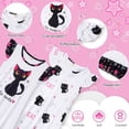 thumbnail image 4 of Jurebecia 2Pcs Girls Nightgowns cats Pajamas Toddler Nightgown Sleepwear Flutter Short Sleeves Night Gowns for Kids 11-12 Years 150 CM, 4 of 8