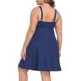 thumbnail image 6 of HDE Womens Plus Size Tennis Athletic Workout Dress with Built-in Shorts & Bra Navy Blue - 28, 6 of 7