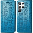 thumbnail image 6 of for Samsung Galaxy S23 Ultra (Not S23) PU Leather Flip Wallet Case, Cute Cat Dog Cartoon Style with Card Slots Holder Phone Cover Case for Samsung Galaxy S23 Ultra MG Blue, 6 of 16