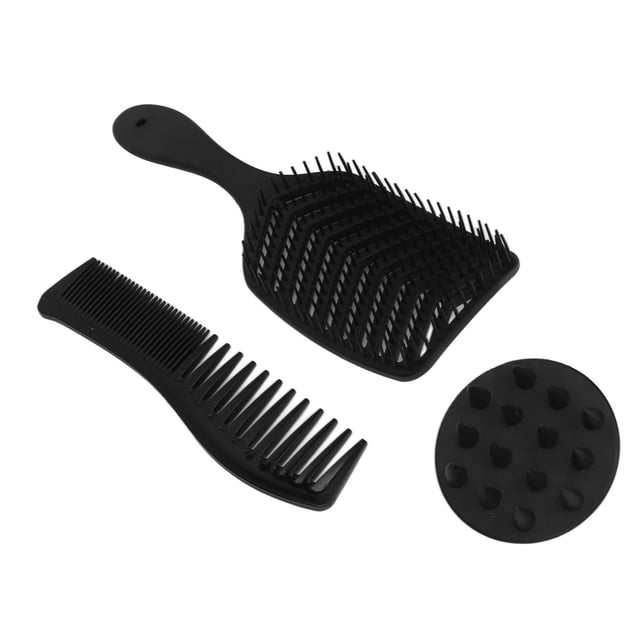 Cepillo para champú para el cabello, juego de 3 peines para el cabello, cepillo para el cabello hueco, juego de peines para peinar el cabello diseñado para brindar precisión