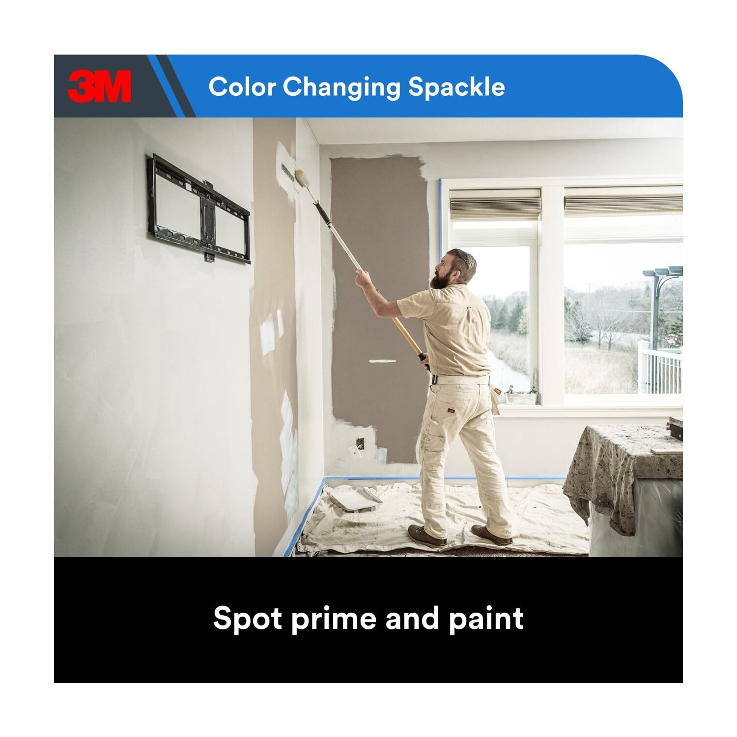 3M High Strength Hole Repair, 8 oz., Wall Repair, Color Changing Spackle, 1 Count