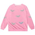thumbnail image 4 of SJLDQY Unisex Kids Halloween Sweatshirts Hallowmas Bat Graphic Long Sleeve Crewneck Sweatshirt Fall Winter Lined Warm Pullover Tops, 4 of 5