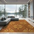 thumbnail image 2 of ODIKA 8'x10' Washable Area Rug Durable, Non-Slip Orange Tone Contemporary Balanced Abstract Expressionist Mid for Living Room, Under Sectional, Family, 2 of 7