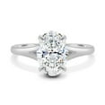 thumbnail image 2 of ESTE ORIGIN 2.00Ct Oval Cut Lab-Grown Diamond Solitaire Engagement Ring – 4 Claw Cathedral Setting, Divergent 2mm Band in 10K White Gold for Women, 2 of 7