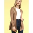 thumbnail image 2 of Made by Johnny Women's Casual Soft Drape Open Front Lightweight Long Sleeve Cardigan M MOCHA, 2 of 6