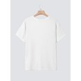 thumbnail image 2 of Camiseta de cuello redondo con estampado de mapa y figura, camiseta informal de manga corta para primavera y verano, ropa de mujer, top deportivo de ocio, 2 of 6