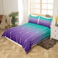thumbnail image 3 of Teal and Purple Ombre Comforter Cover Geometric Abstract Bed Set, Modern Wave Dots Bedding Set Twin Gradient Watercolor Duvet Cover, Aesthetic Lines Striped Bedspread Cover, 3 of 5