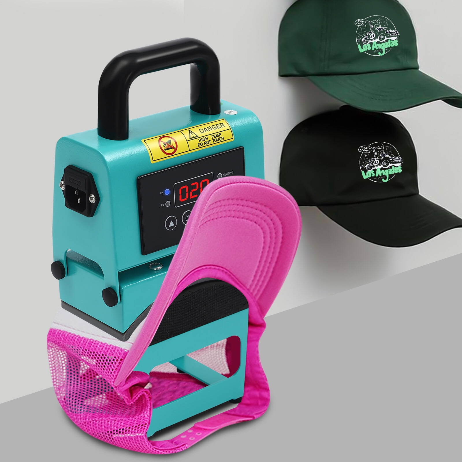 350W Heat Press Machine Mini Easy Hat Press Machine Cap Press Machine for Heat Sublimation HTV Permeable Inks