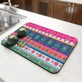 thumbnail image 3 of Washable Rubber Boho Floral Patchwork Drying Mats for Kitchen Counter Home Large Coffee Bar Pad Accessories and Decor for Utensils Stemware 23.5''x15.5'', 3 of 7