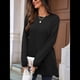 thumbnail image 4 of Camiseta Holgada de Larga con Cuello Redondo y Estampado Geométrico de Jacquard para Mujer, Ropa de Invierno 2025 Negro XL, 4 of 10