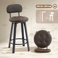 thumbnail image 3 of HOMCOM Bar Stools Set of 2, Swivel Counter Height Barstools Brown, 3 of 10