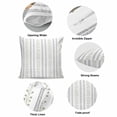 thumbnail image 6 of Throw Pillow Covers, Sage Green Stripes Decorative Throw Pillow Covers 18x18 Inch, Modern Simple Floral Lines Rustic Square Linen Pillow Cases for Couch/Living Room/Sofa, 6 of 9