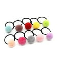 thumbnail image 2 of 20pcs Baby Toddler Pom Ball Hair Ties for Girls, Small Hair Ties for Kids, Multicolor No-metal Hair Elastics Stretchy Ponytail Holders, 2 of 5
