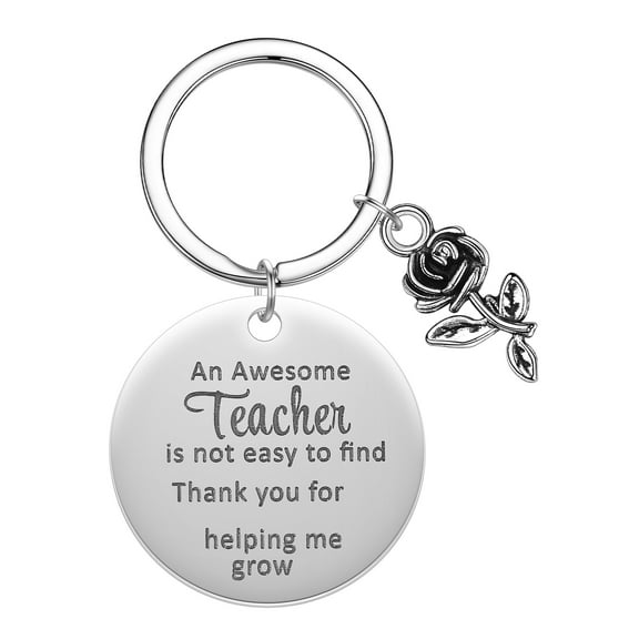 Fashion Engraved Stainless Steel Appreciation Teacher Keyring Thanks for Teachers Keychain Teacher's Day Gift Jewelry
