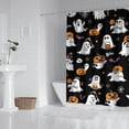 thumbnail image 2 of Black Halloween Ghosts and Pumpkins Shower Curtain 84"x72" ,Bathroom Decorative Shower Curtains Set with 12 Hooks,Modern Waterproof Washable Shower Curtain, 2 of 6