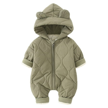 

Babies autumn and winter one-piece clothes;boys and girls crawling clothes（Light green）