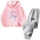 thumbnail image 2 of Conjunto de sudadera con capucha Kuromi para niños, linda sudadera con estampado de dibujos animados de anime, ropa gruesa y cálida de manga larga para niñas de Hello Kitty, 2 of 5