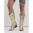 thumbnail image 1 of Women's Fashionable Over The Knee Western Boots With Chunky Heel And Embroidery Detail, Autumn & Winter, 1 of 4