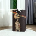 thumbnail image 6 of Yayeee Freestanding Laundry Hamper with Handle Collapsible Large Storage Basket for Clothes, Skeleton Stripes, 6 of 7