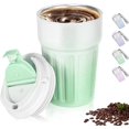 thumbnail image 1 of Taza En Acier Inoxidable 400ml (vert) Impermable, Taza Isotérmica Pour Le Caf Et Le Th, Sans Bisphnol A (bpa), Rutilisable, Taza Isotérmica En Acier, M, 1 of 5