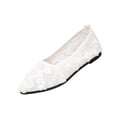 thumbnail image 3 of Ballet Flat Shoes for Women Lightweight Comfortable Breathable Mesh Lace Pointed Toe Shoes for Women 43, 3 of 6