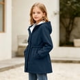 thumbnail image 5 of ZBSOKO Girl Rain Jackets Waterproof Hooded Windbreaker Cinched Waist Full Zip Outdoor Raincoats with Pockets for Hiking Sizes 5-16 Years, 5 of 6