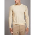 thumbnail image 3 of Coshow Men's Twisted Knitted Sweater Crewneck Slim Fit Casual Pullover Sweaters, 3 of 5