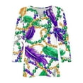 thumbnail image 5 of Gamivast Mardi Gras Shirts for Women Plus Size Mask Graphic 3/4 Sleeve Dressy Tshirt Relaxed Fitted V Neck Button Holiday Party Pullover Carnival Outfits 2026, 5 of 6