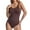Coffee, variant on PEZHADA Patent Leather Bodysuit for Women Fashion Women Summer Sexy Corset Zipper Solid Short Pants Shapewear Bodysuit
