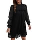thumbnail image 1 of Moda mujer casual o-cuello sólido vestido pétalo manga larga mini vestido Fridja  NMB1876, 1 of 7