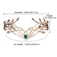 thumbnail image 3 of Hfppkn Green Rhinestone Vintage Leaf Headband Goddess Style Tiara for Weddings Events 17cm, 3 of 7