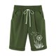 thumbnail image 1 of Pantalones Elásticos de la Cintura para las Mujeres Impresos Medias Pantalones Cortos, Bolsillos Casuales Poliéster para Toda la Temporada, 1 of 3