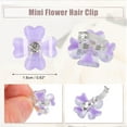 thumbnail image 6 of Unique Bargains 20 Pcs Small Flower Hair Clips Mini Flower Hair Clips for Girls Rhinestone Mini Flower Hairpin Purple, 6 of 7