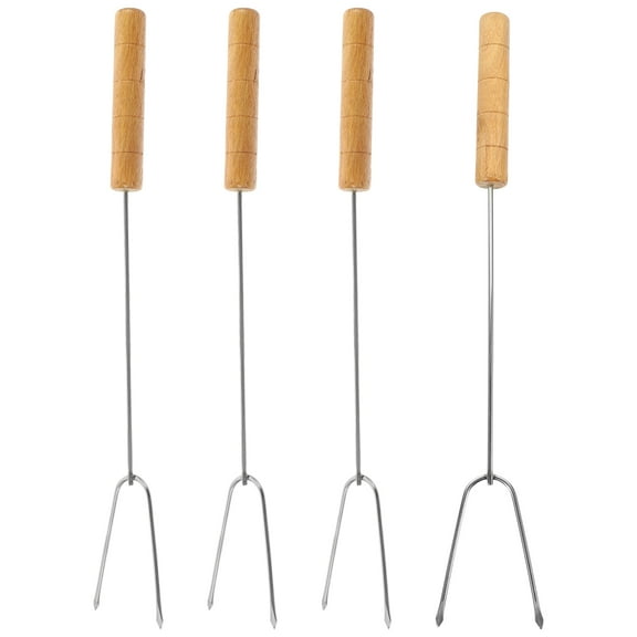 GOOHOCHY  4 Pcs Barbecue Skewer Camping BBQ Accessories Meat Skewers Kabobs for Grill