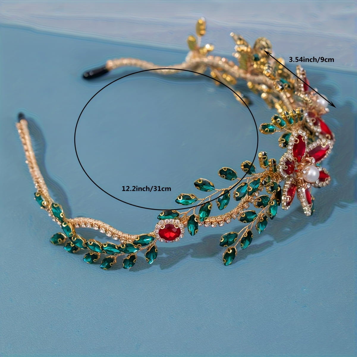 One Piece of Vintage Rhinestone Hairband, a Luxurious Handmade Crystal Hair Ornament, Featuring an Elegant Floral Design, Suitable for Bridal, Baroque, Prom, Birthday Celebrations, And Weddings.