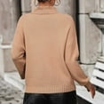 thumbnail image 4 of ShomPort Fall Sweater for Women Casual Long Sleeve Turtleneck Sweaters Fringe Front Pullover, 4 of 6